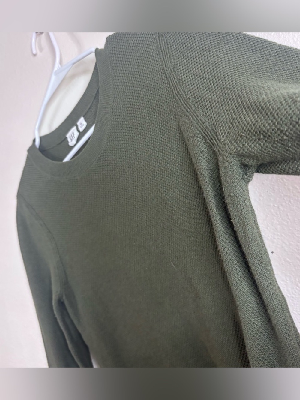 Gap Thermal Shirts Set 3 Sz Med Cotton Long Sleeve Basics Black White Green - Picture 8 of 11